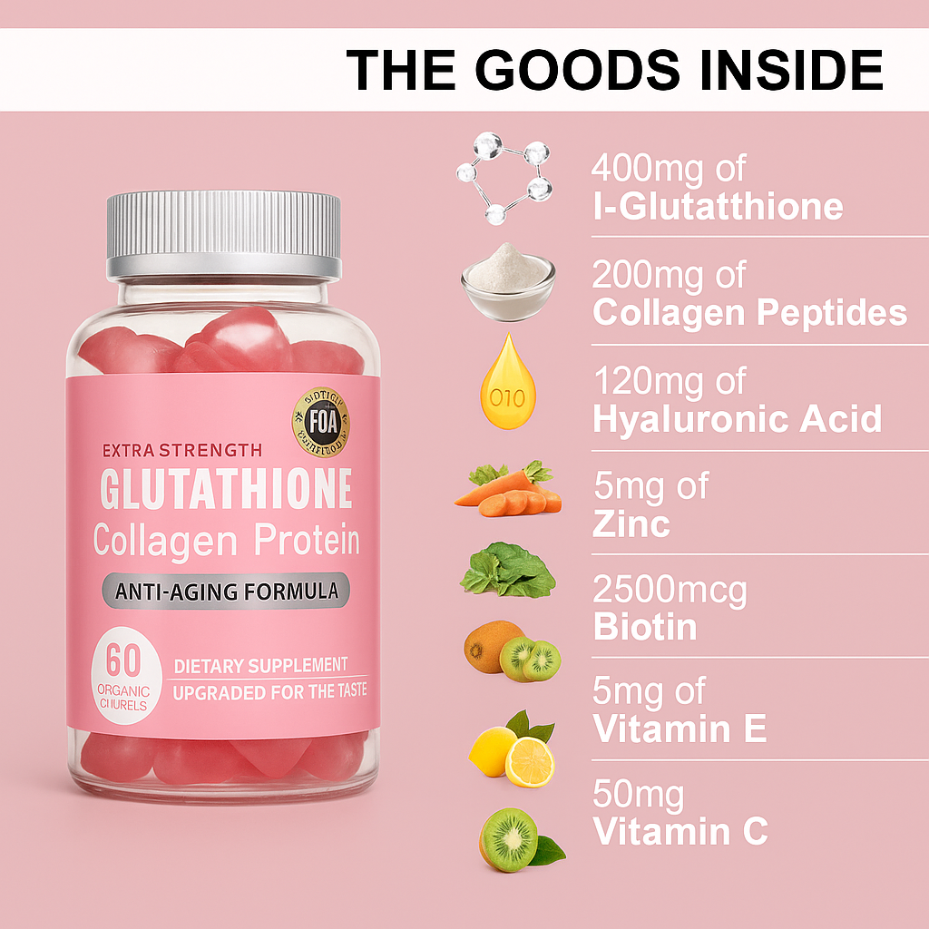 One Gummy, Total Wellness Balance Gut, Glow Skin, Strong Hair — All in One